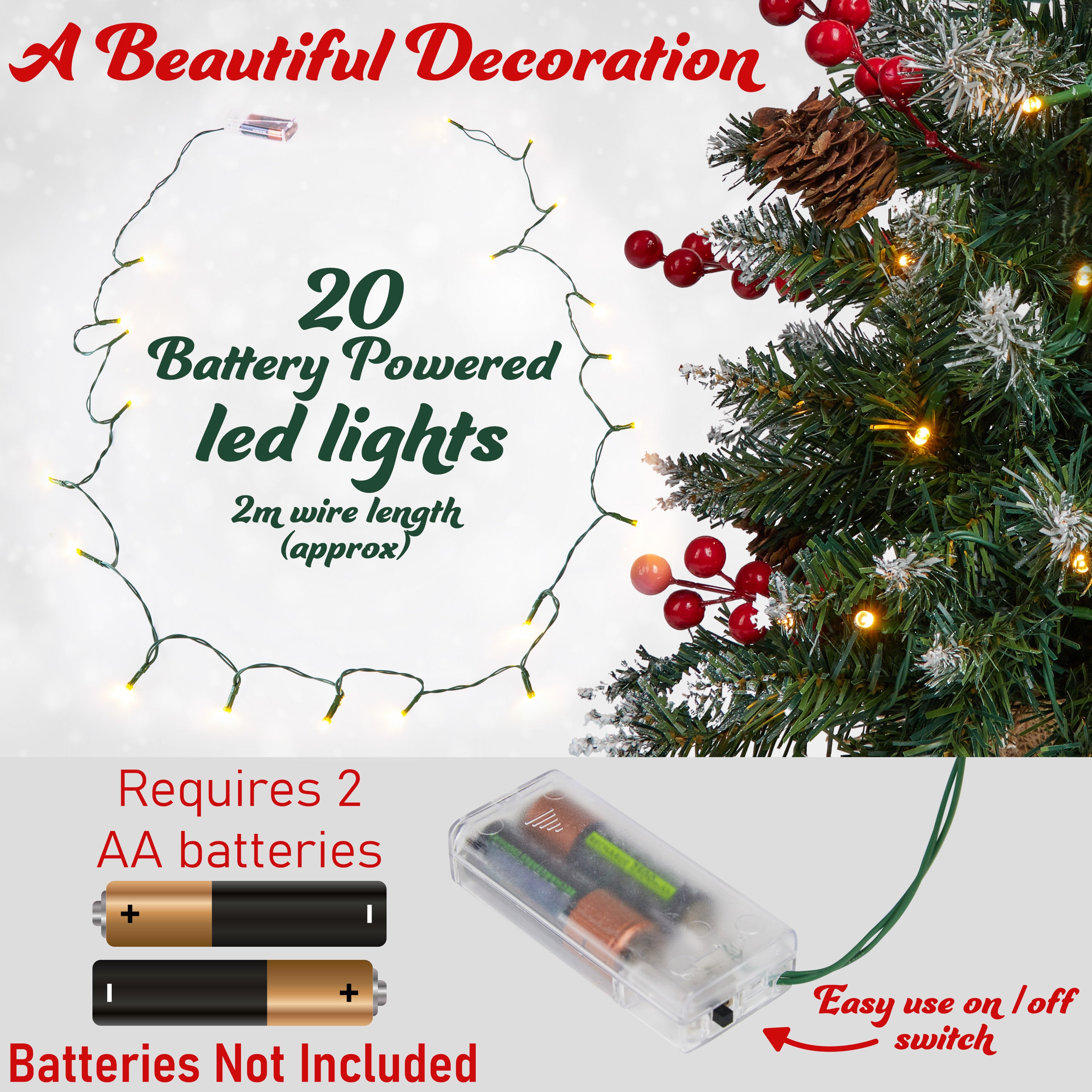 DECO EXPRESS Artificial Christmas Tree,with Metal Stand - Desk Ornaments - (0.5 M) - Get Trend