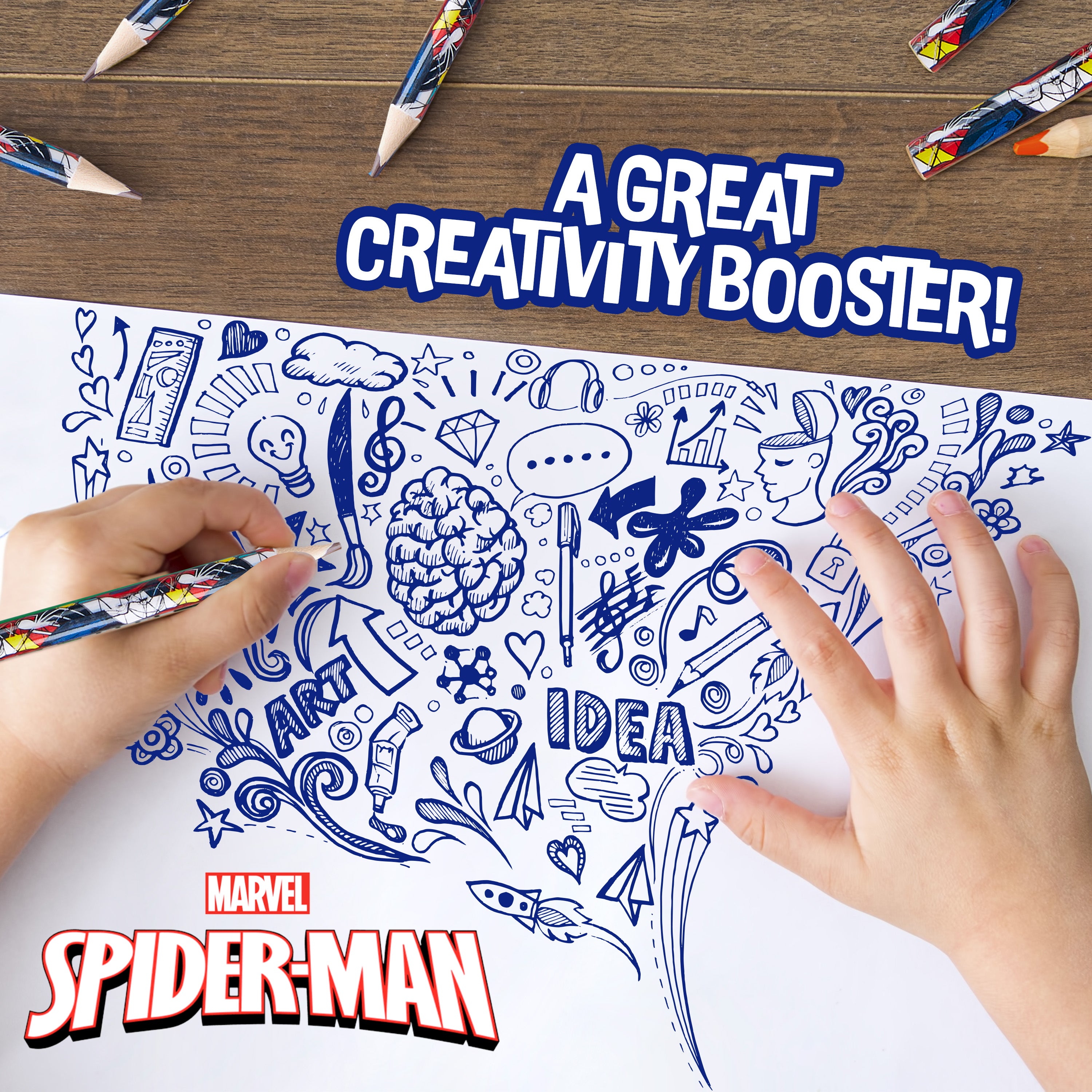 Marvel Colouring Pencils for Kids, 72 Pencils Colouring Box - Spiderman - Get Trend