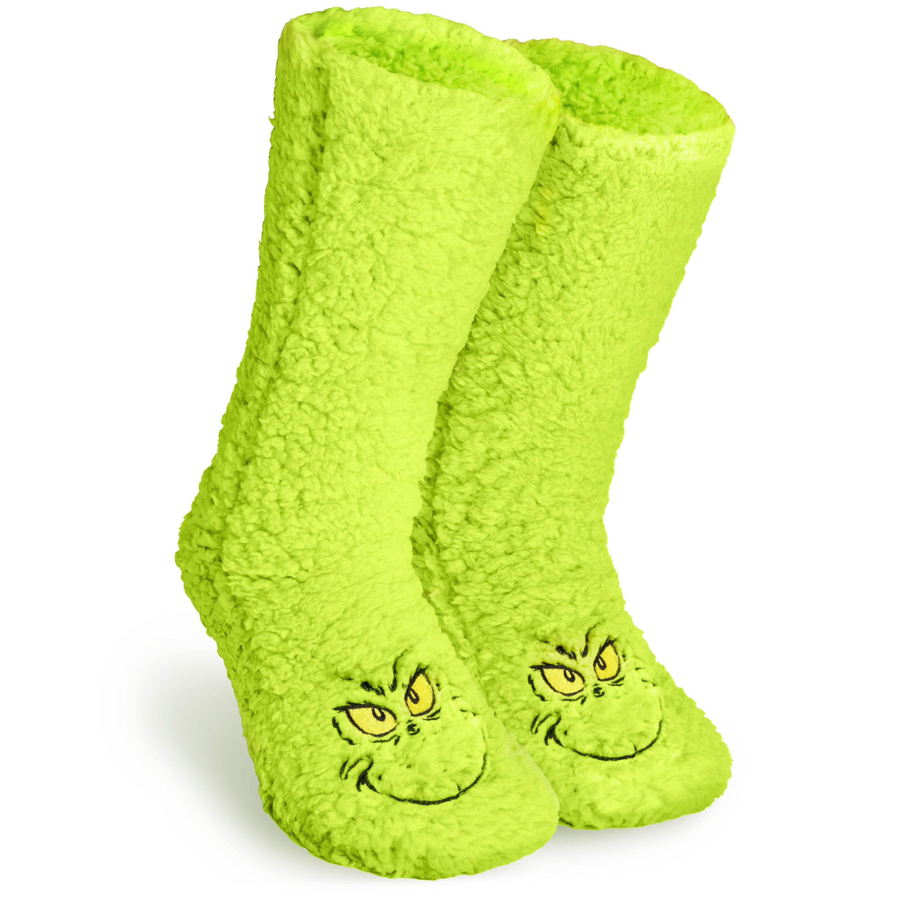 The Grinch Slipper Socks for Women Men Teens, Soft Fluffy Socks Warm Winter Bed Socks Non Slip Funny Festive Stocking Filler Xmas Secret Santa Gifts - Get Trend