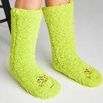 The Grinch Slipper Socks for Women Men Teens, Soft Fluffy Socks Warm Winter Bed Socks Non Slip Funny Festive Stocking Filler Xmas Secret Santa Gifts - Get Trend