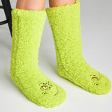 The Grinch Slipper Socks for Women Men Teens, Soft Fluffy Socks Warm Winter Bed Socks Non Slip Funny Festive Stocking Filler Xmas Secret Santa Gifts - Get Trend