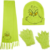 The Grinch Women's Winter Accessories Set, Hat Scarf Gloves - Gifts for Her - Get Trend