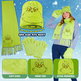 The Grinch Women's Winter Accessories Set, Hat Scarf Gloves - Gifts for Her - Get Trend