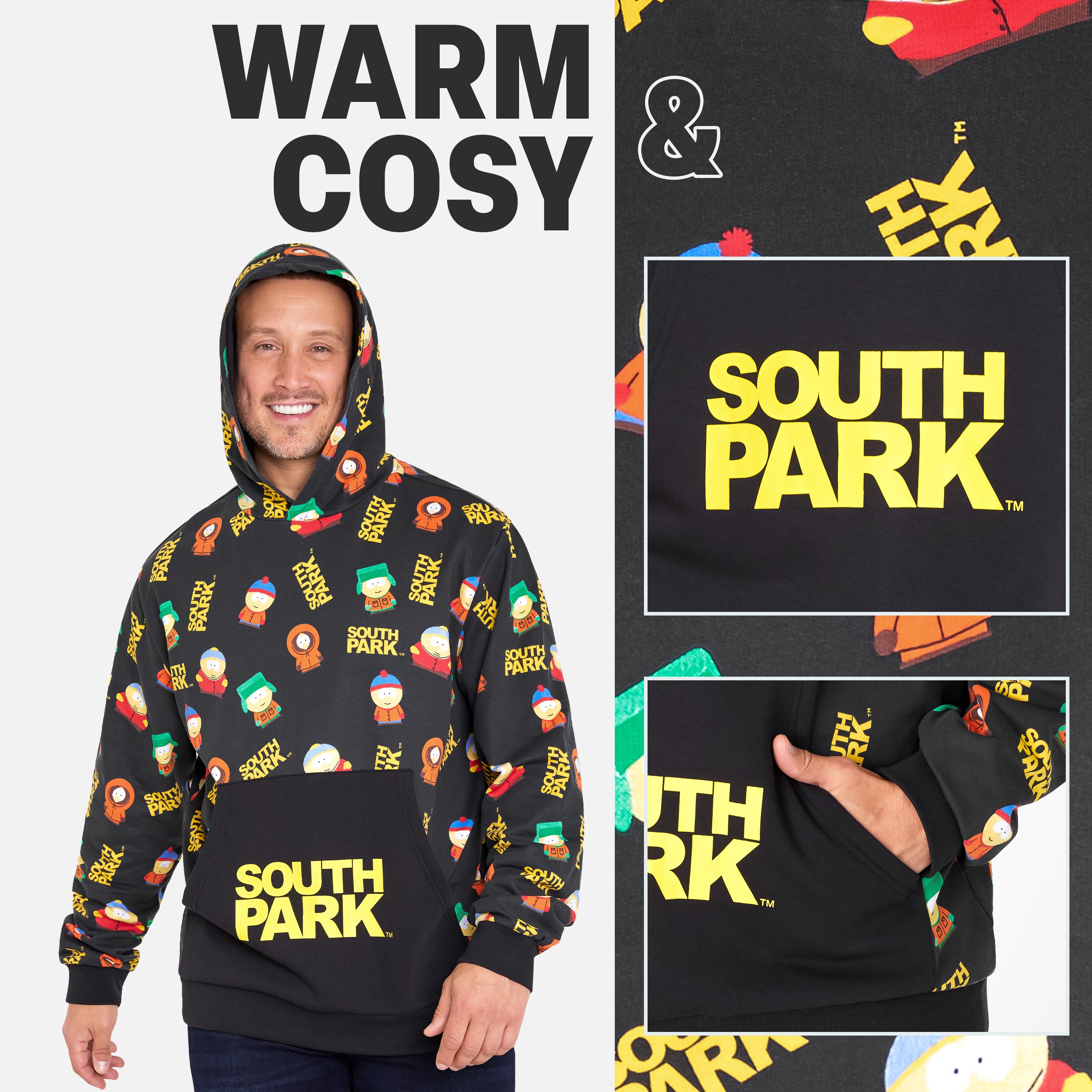 South Park Mens Hoodie, Comfy Stylish Hooded Sweatshirt - Funny Gifts for Him - Get Trend