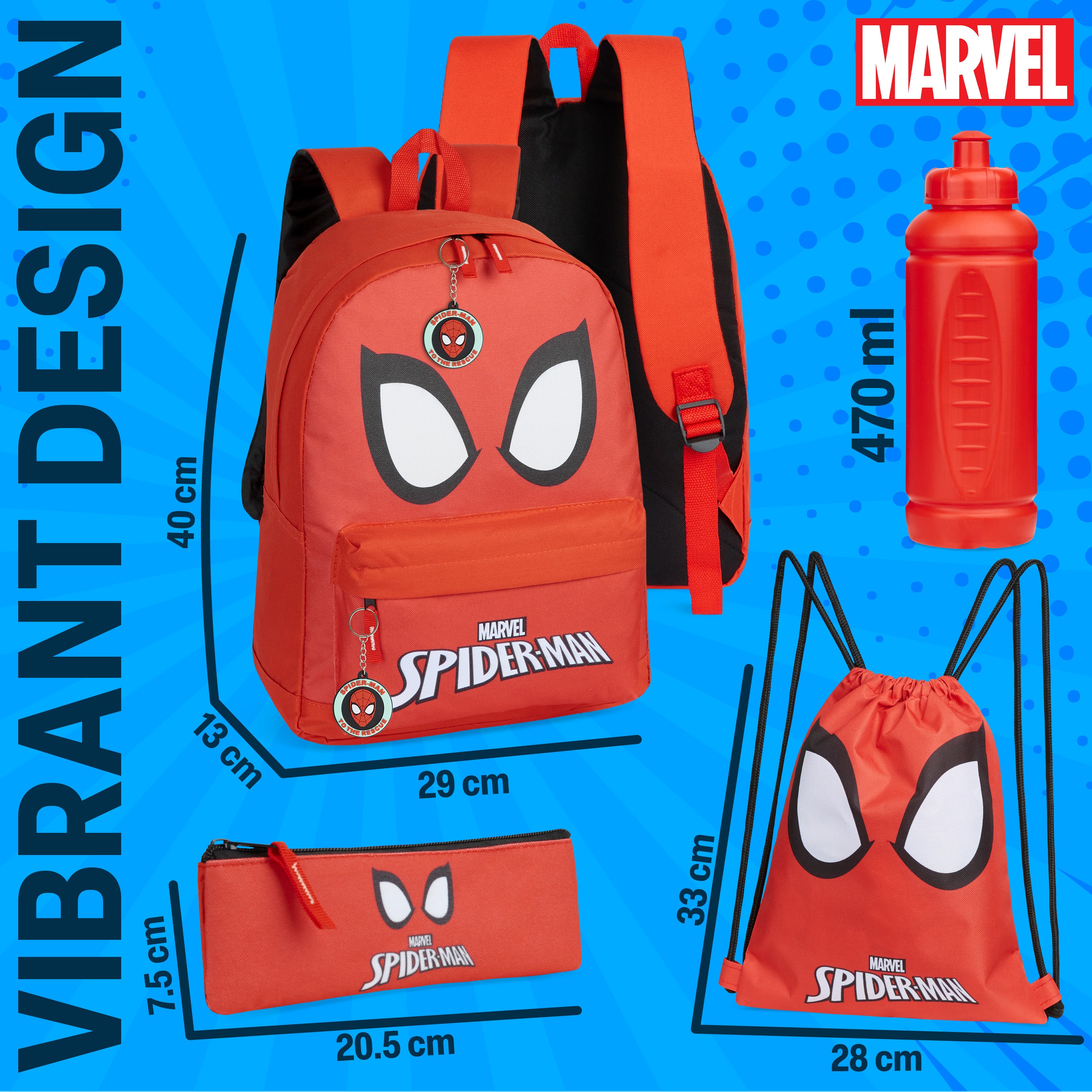 Marvel School Bag Set, 5 Piece Set - Get Trend