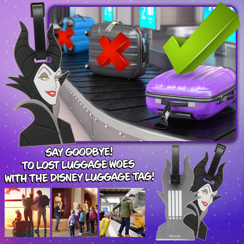 Disney Luggage Tags for Suitcase, Baggage Identification for Travel - MALEFICENT - Get Trend
