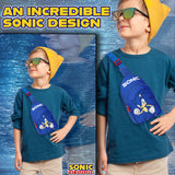 SONIC THE HEDGEHOG Boys Crossbody Bag with Zipped Compartment & Adjustable Strap - Get Trend