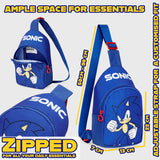 SONIC THE HEDGEHOG Boys Crossbody Bag with Zipped Compartment & Adjustable Strap - Get Trend