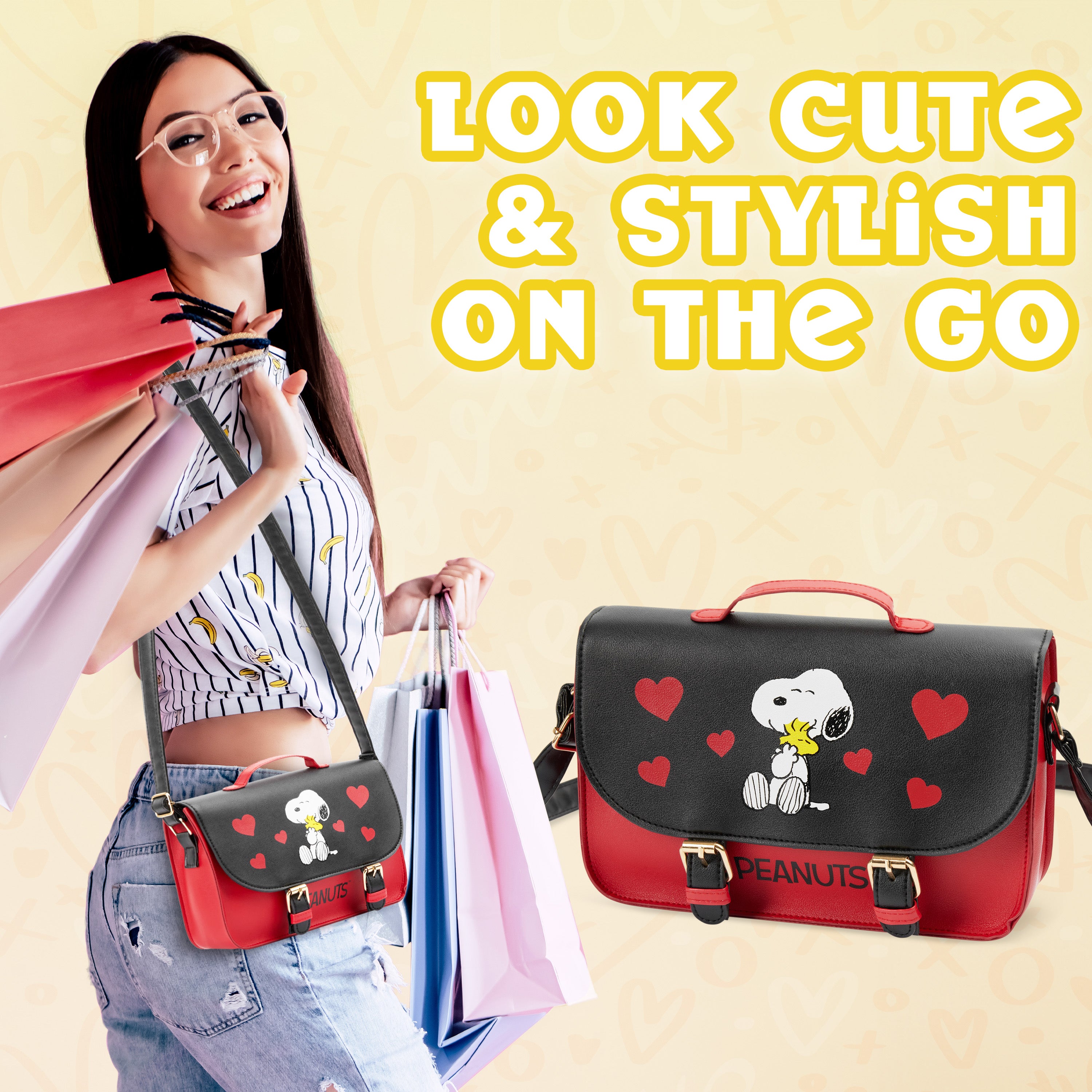 Peanuts Snoopy Crossbody Bag for Girls Teens Shoulder Bag Womens Fashion Handbag - Get Trend