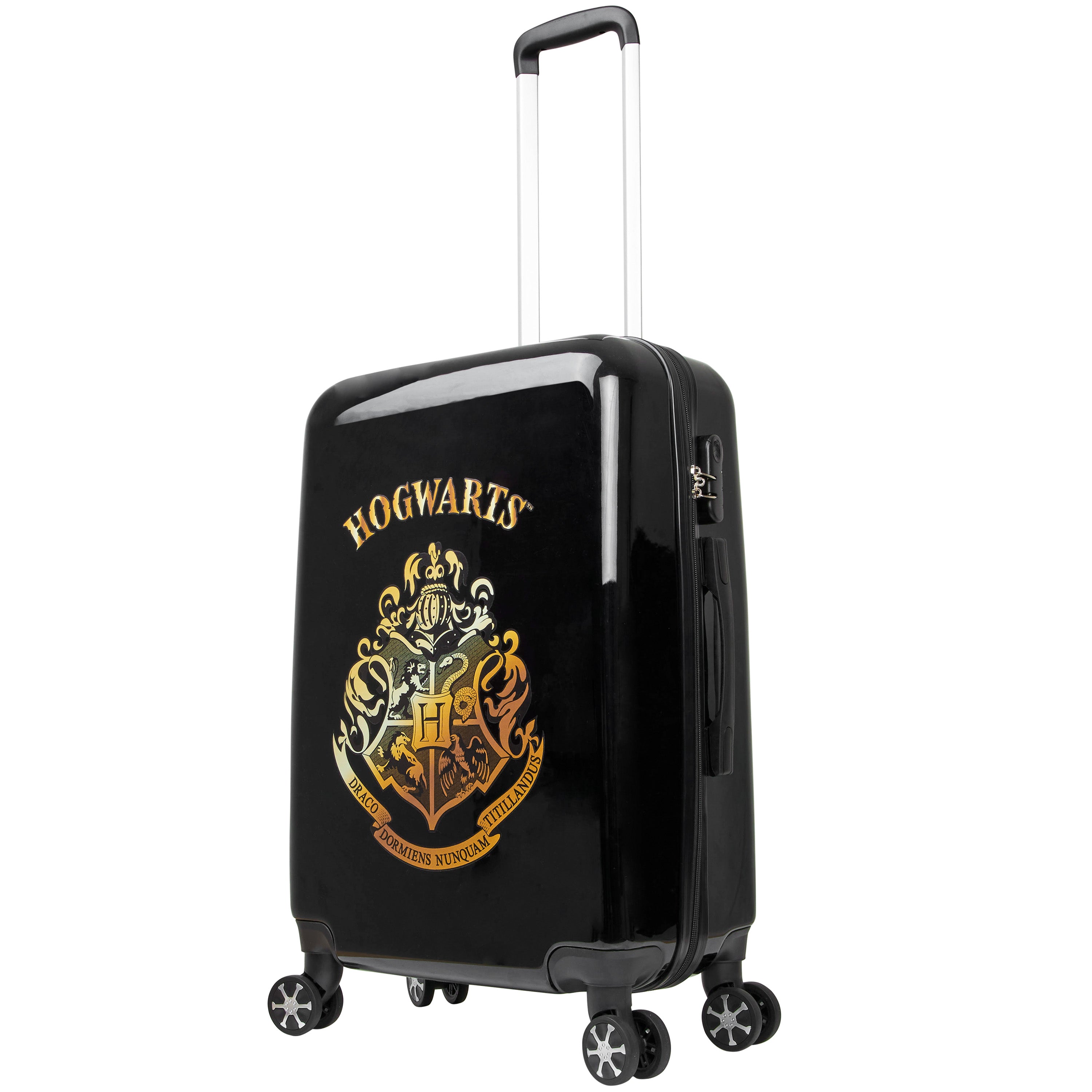 Harry Potter Hard Shell Suitcase, 67 x 42 x 25cm, 60L Capacity, 4 Wheels Combination Lock - Travel Essentials (M/67cm - 60L, Black) - Get Trend