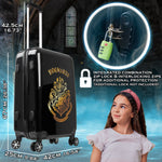 Harry Potter Hard Shell Suitcase, 67 x 42 x 25cm, 60L Capacity, 4 Wheels Combination Lock - Travel Essentials (M/67cm - 60L, Black) - Get Trend