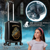 Harry Potter Hard Shell Suitcase, 55 x 35 x 21cm, 31L Capacity, 4 Wheels, Combination Lock - Travel Essentials (S/55cm - 31L, Black) - Get Trend