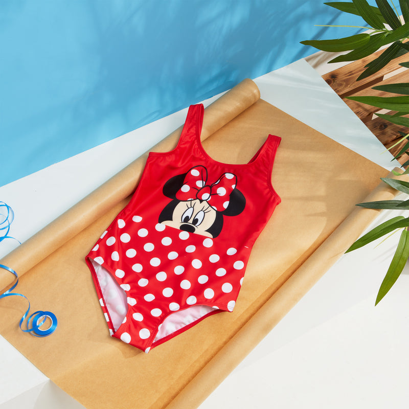 Disney Swimming Costume, Girls One Piece Swimsuit - Minnie Mouse - Get Trend