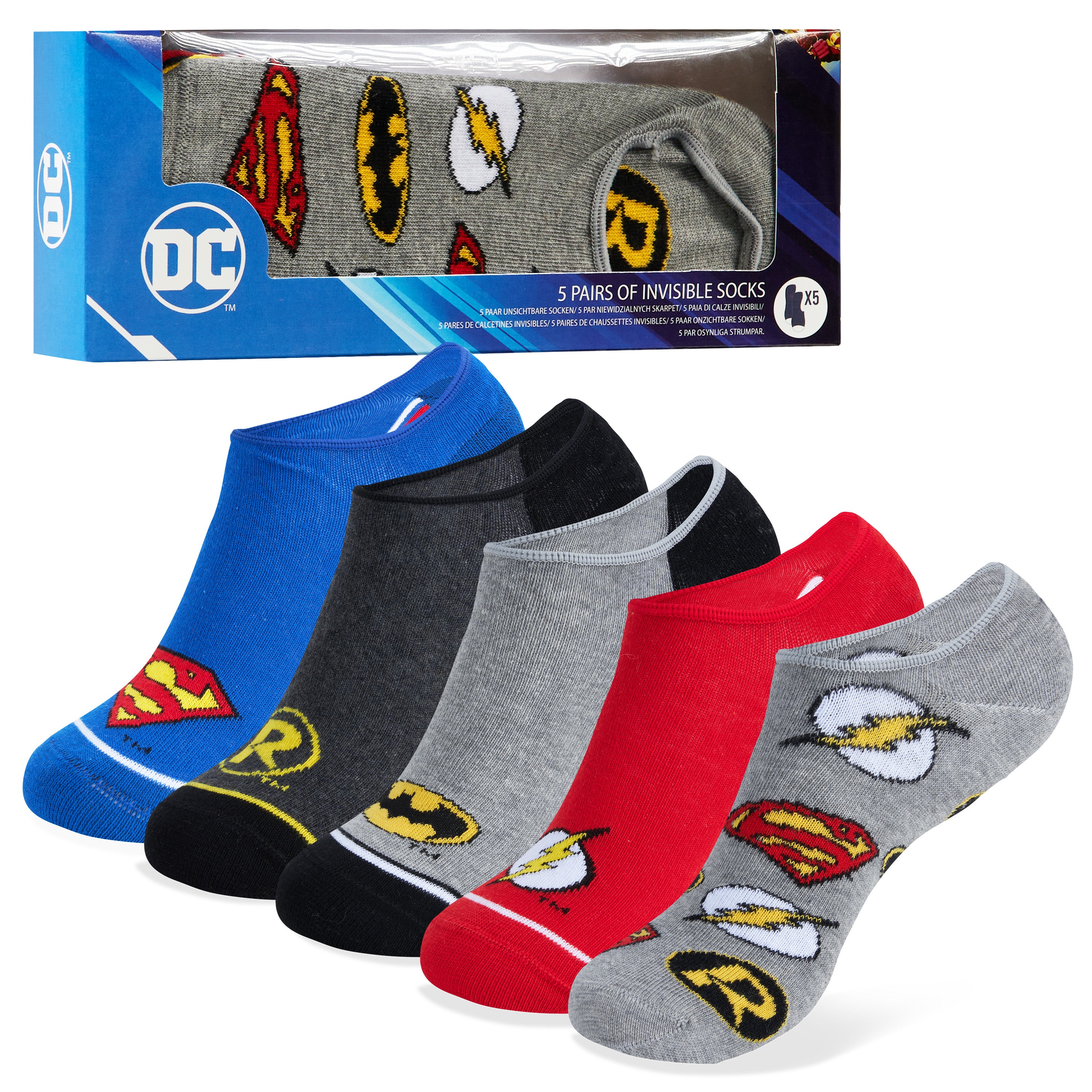 DC Comics Boys Liner Socks, Invisible No Show Stretchy Socks - Boys Gifts - Get Trend