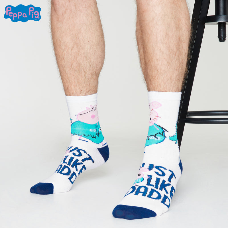 Peppa Pig Mens Socks - Daddy Pig Pack of 5 Crew Socks for Men - Get Trend
