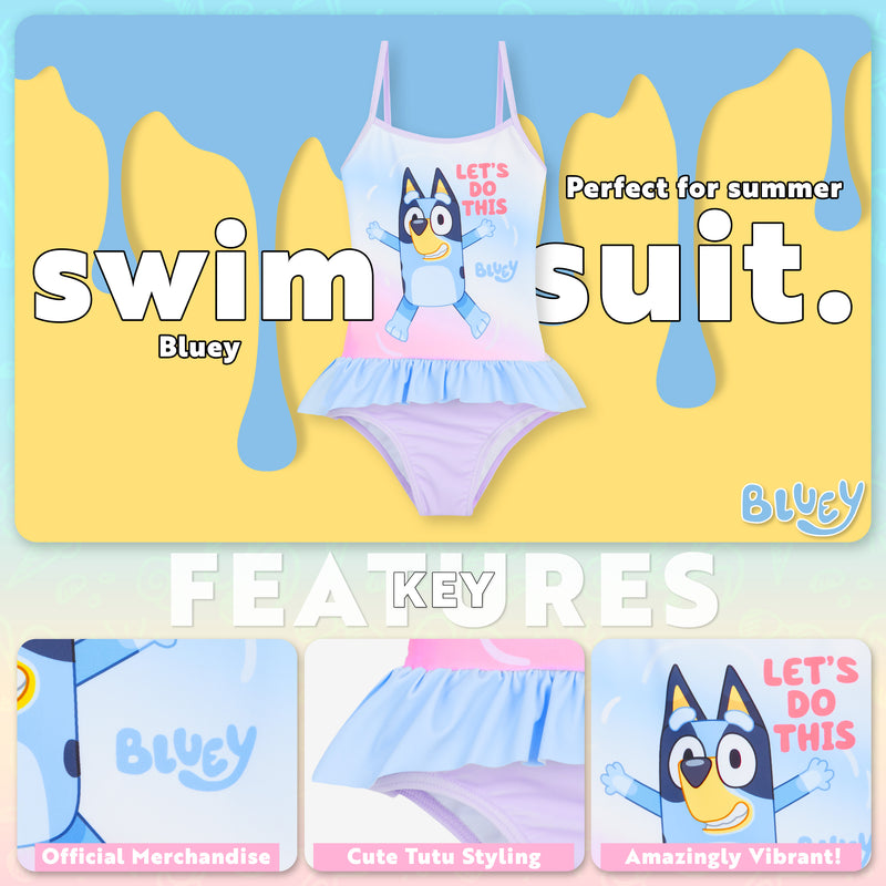 Bluey Girls Swimming Costume Short Sleeve Childrens Swimwear - Get Trend