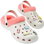 Peanuts Snoopy Clogs Womens Teens Winter Fleece Lining & Removable Charms - Warm Slip On Garden Shoes with Strap - Get Trend