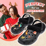 Harry Potter Clogs Womens Teens Winter Fleece Lining & Removable Charms - Warm Slip On Garden Shoes with Strap - Get Trend