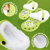 Disney Toy Story Buzz Lightyear Boys Winter Clogs Fleece Lining & Removable Charms, Kids Garden Shoes Slip On with Strap - Get Trend