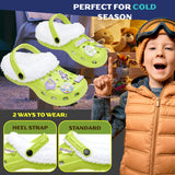 Disney Toy Story Buzz Lightyear Boys Winter Clogs Fleece Lining & Removable Charms, Kids Garden Shoes Slip On with Strap - Get Trend