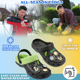 Rick and Morty Clogs Mens Winter Fleece Lining & Removable Charms - Warm Slip On Garden Shoes with Strap - Get Trend