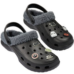 Disney Star Wars Clogs Mens Teens Winter Fleece Lining & Removable Charms - Warm Slip On Garden Shoes with Strap - Get Trend