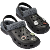 Disney Star Wars Clogs Mens Teens Winter Fleece Lining & Removable Charms - Warm Slip On Garden Shoes with Strap - Get Trend