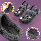 Disney Star Wars Clogs Mens Teens Winter Fleece Lining & Removable Charms - Warm Slip On Garden Shoes with Strap - Get Trend