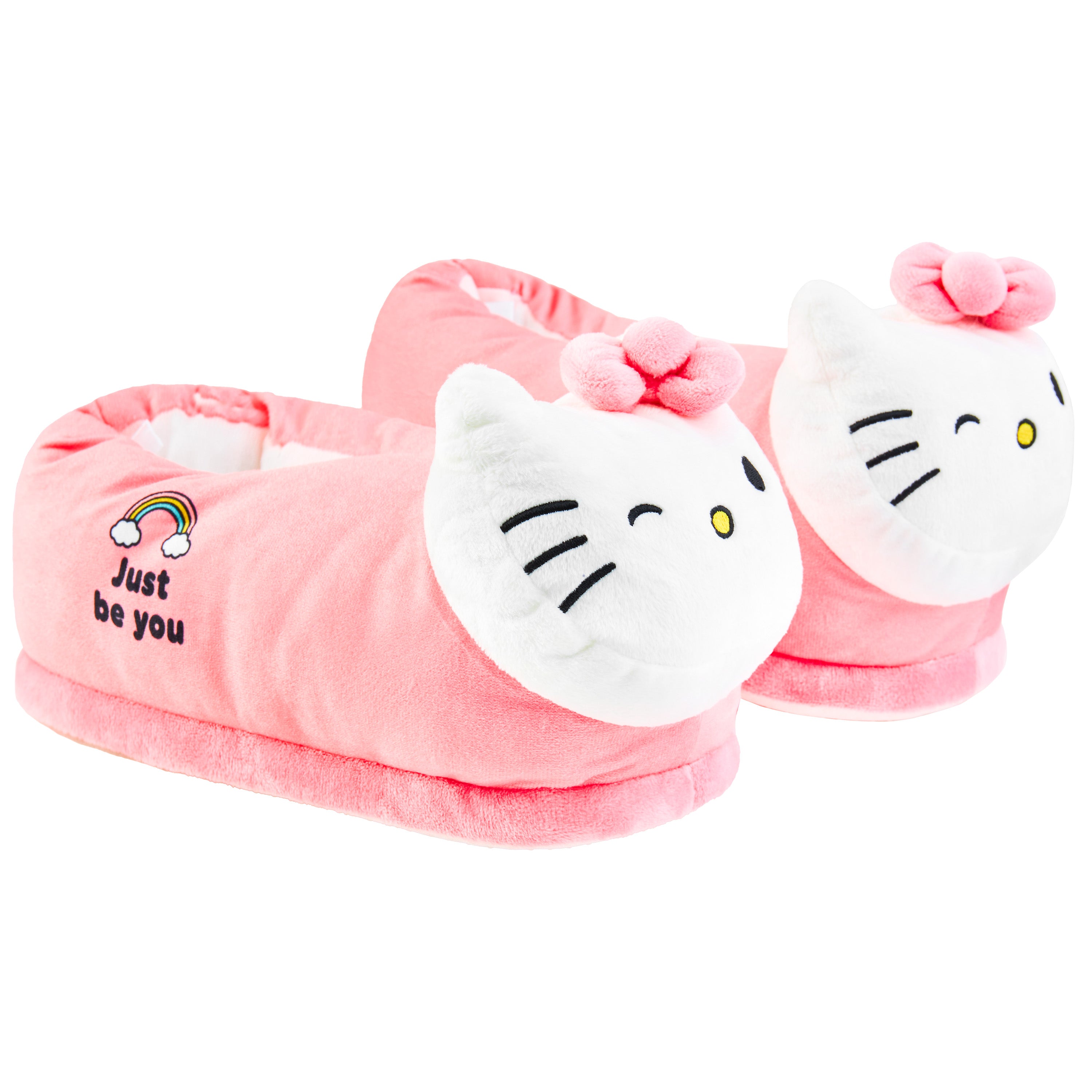 Hello Kitty Womens 3D Slippers, Cosy Indoor House Shoes Non Slip Loungewear - Gifts for Her - Get Trend