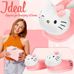 Hello Kitty Womens 3D Slippers, Cosy Indoor House Shoes Non Slip Loungewear - Gifts for Her - Get Trend
