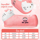 Hello Kitty Womens 3D Slippers, Cosy Indoor House Shoes Non Slip Loungewear - Gifts for Her - Get Trend