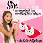 Hello Kitty Womens 3D Slippers, Cosy Indoor House Shoes Non Slip Loungewear - Gifts for Her - Get Trend