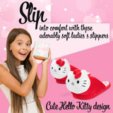 Hello Kitty Womens 3D Slippers, Cosy Indoor House Shoes Non Slip Loungewear - Gifts for Her - Get Trend