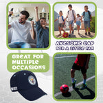 Manchester City F.C. Boys Baseball Cap Adjustable Strap Sun Hat Kids Teenagers Navy - Get Trend