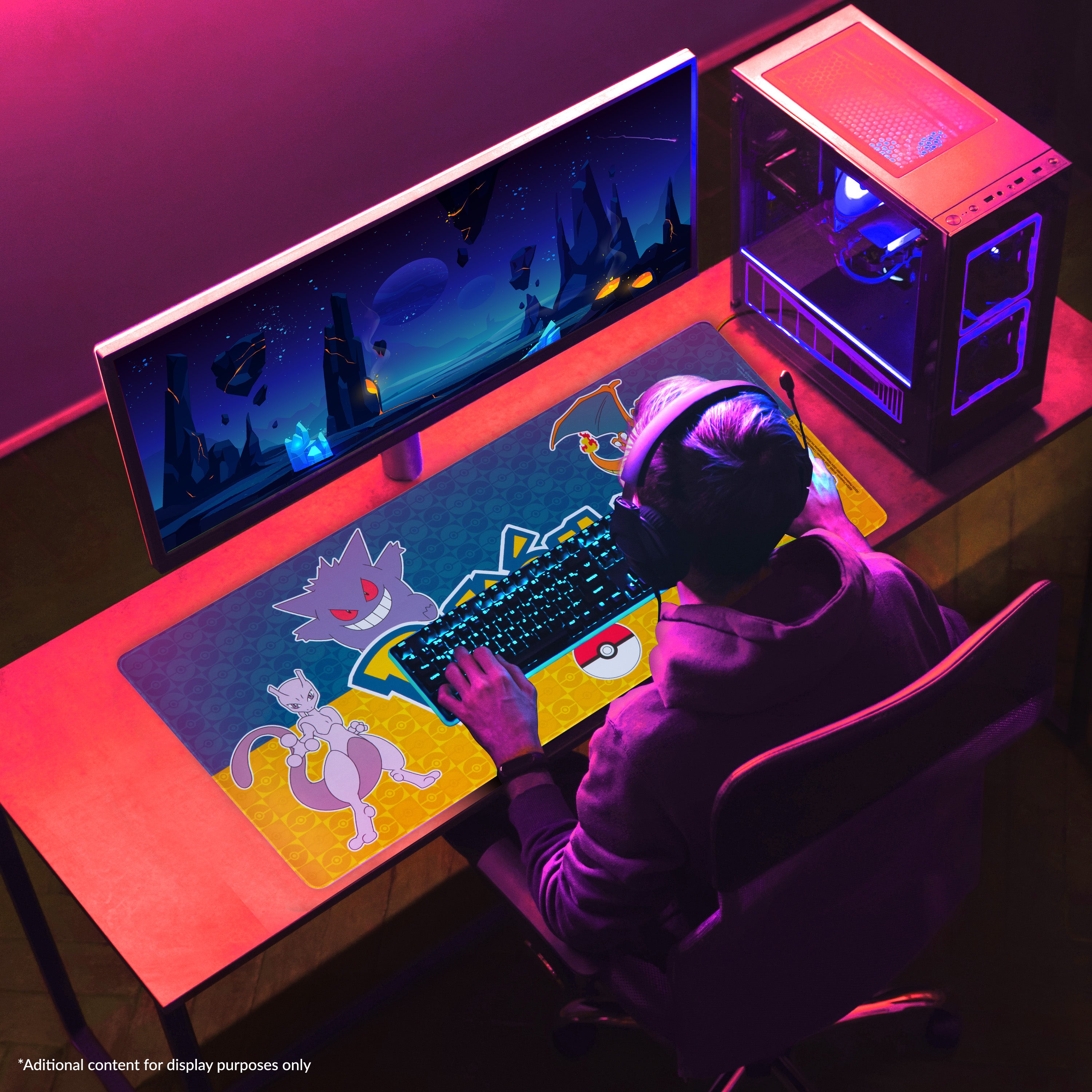 Pokemon Mouse Mat Large Desk Mat PC Keyboard Laptop Mouse Pad 80 x 35cm - Get Trend