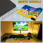 Pokemon Mouse Mat Large Desk Mat PC Keyboard Laptop Mouse Pad 80 x 35cm - Get Trend