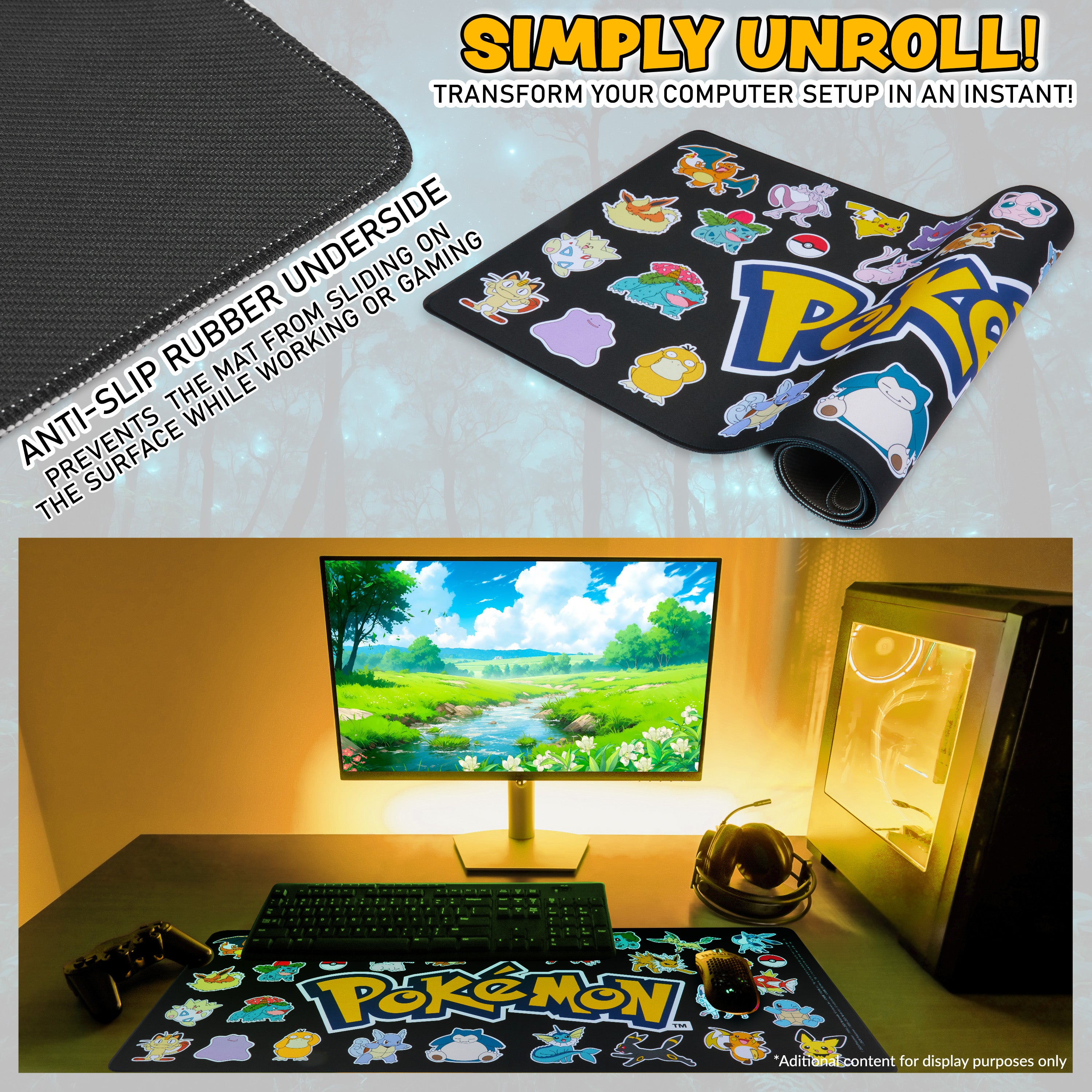 Pokemon Mouse Mat Large Desk Mat Pikachu - Get Trend