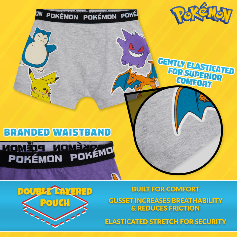 Pokemon Underwear for Boys and Teenagers - Pack of 5 - Get Trend