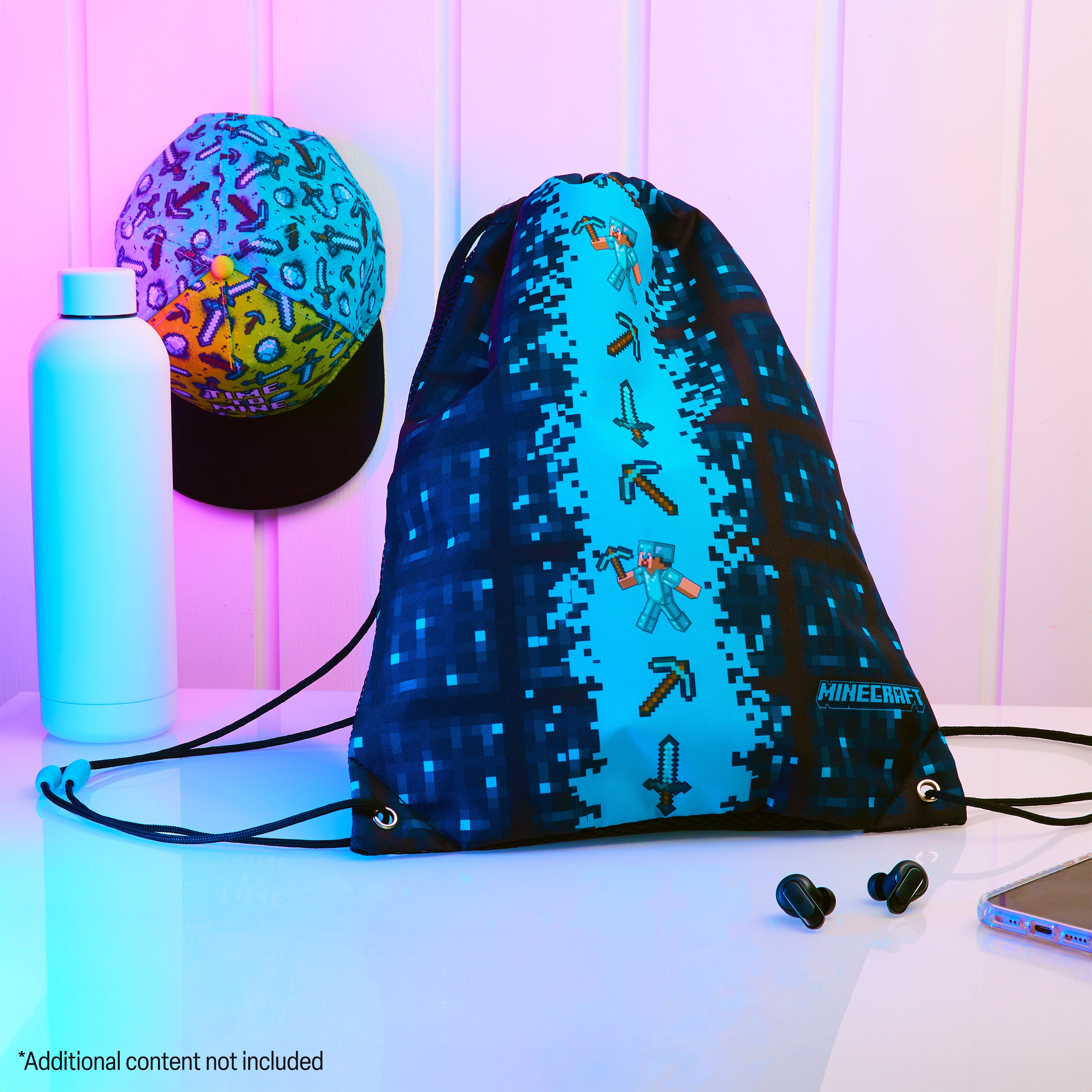 Minecraft Kids Drawstring Bag - Creeper String Swim Bag for School, Sports, PE Bag - Get Trend