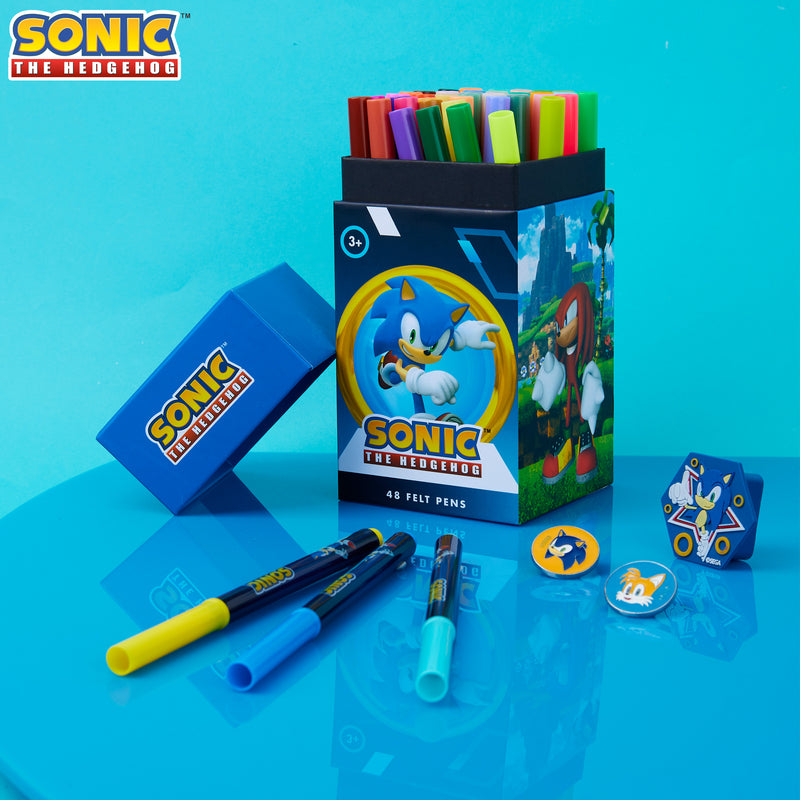 Sonic The Hedgehog 48 Colouring Pens Set for Kids - Get Trend