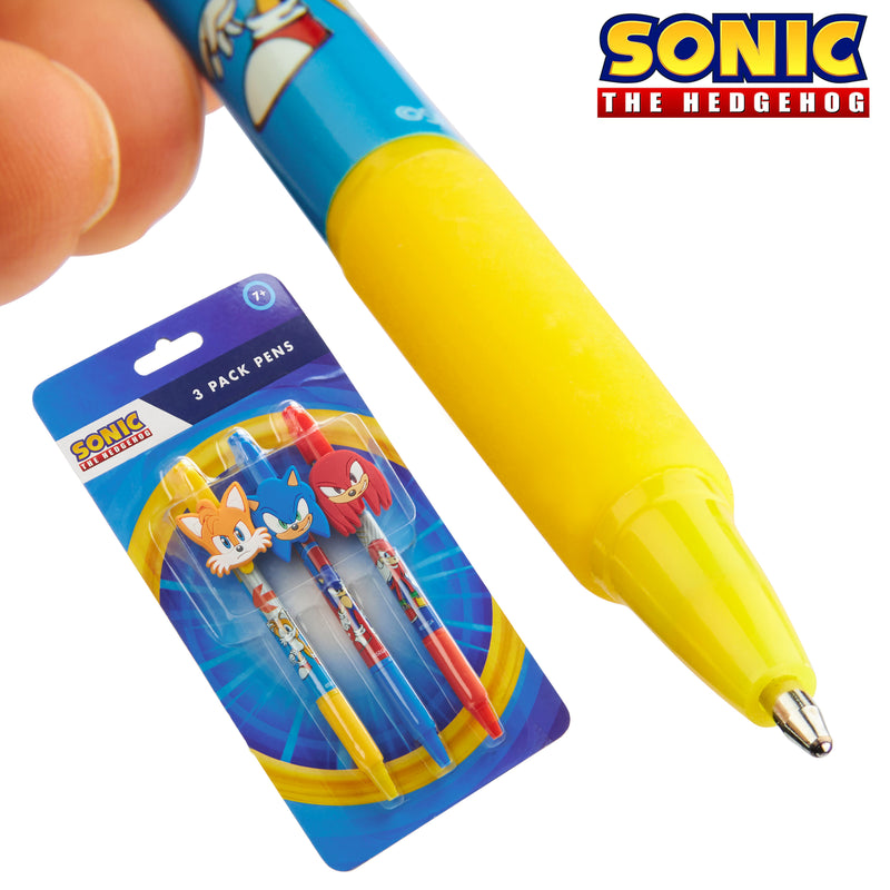 Sonic The Hedgehog Ballpoint Pens for Kids - Set of 3 - Get Trend