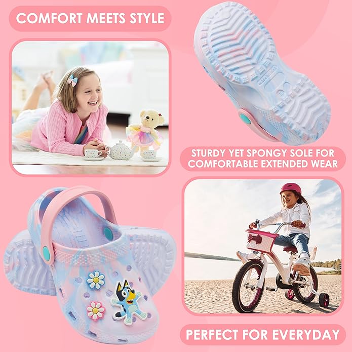 Bluey Clogs for Kids Toddlers Fun Garden Shoes Slip On with Shoe Charms - Get Trend