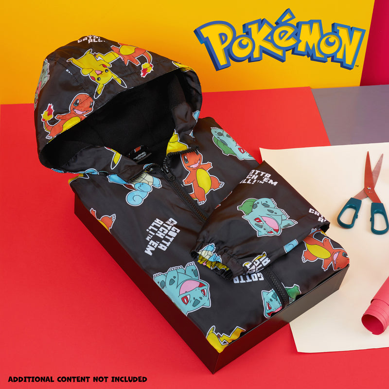 Pokemon Kids Waterproof Jacket - Fleece Lined Rain Coat - Get Trend