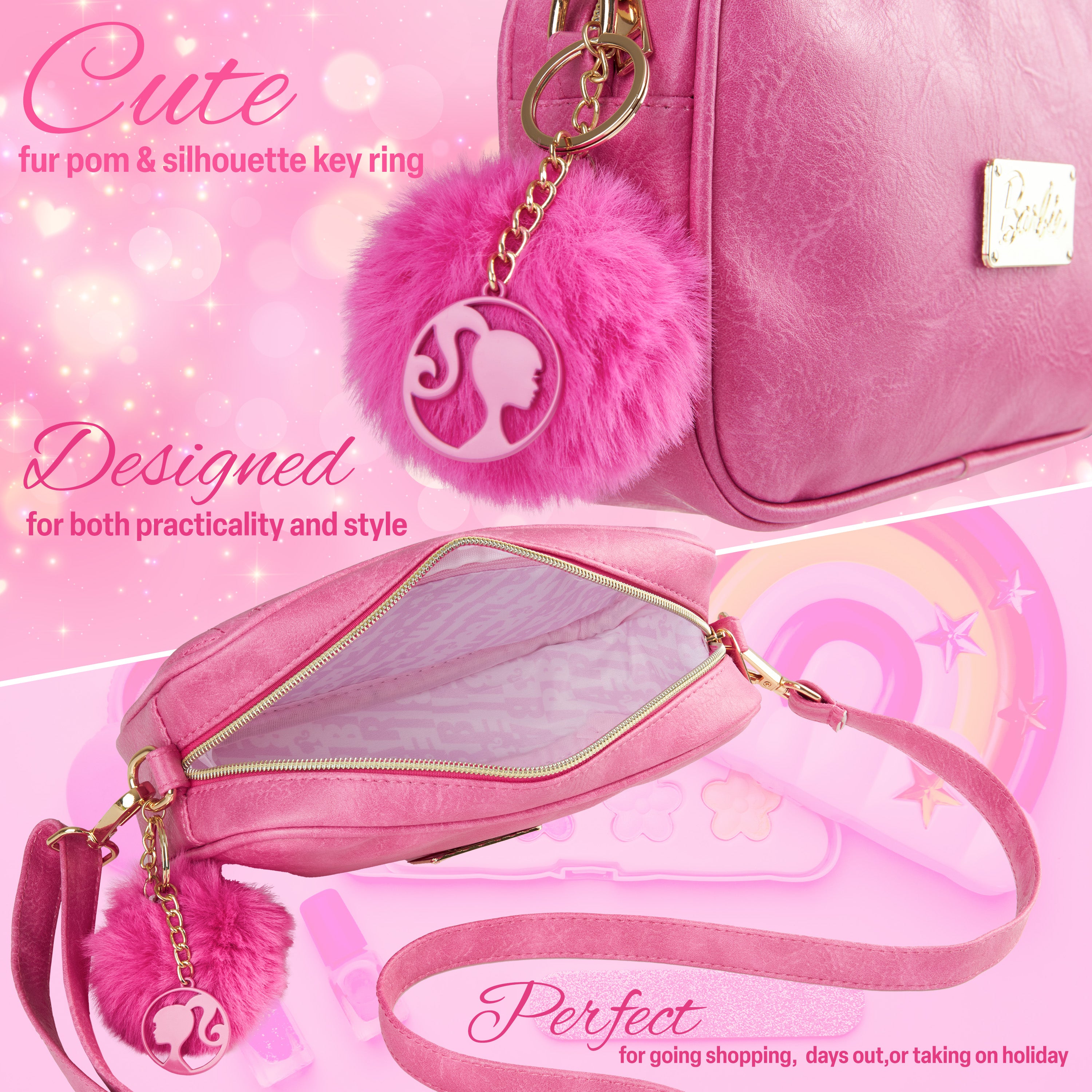 Barbie Girls Handbag, Cute Shoulder Bag with Adjustable Strap - Gifts for Girls - Get Trend