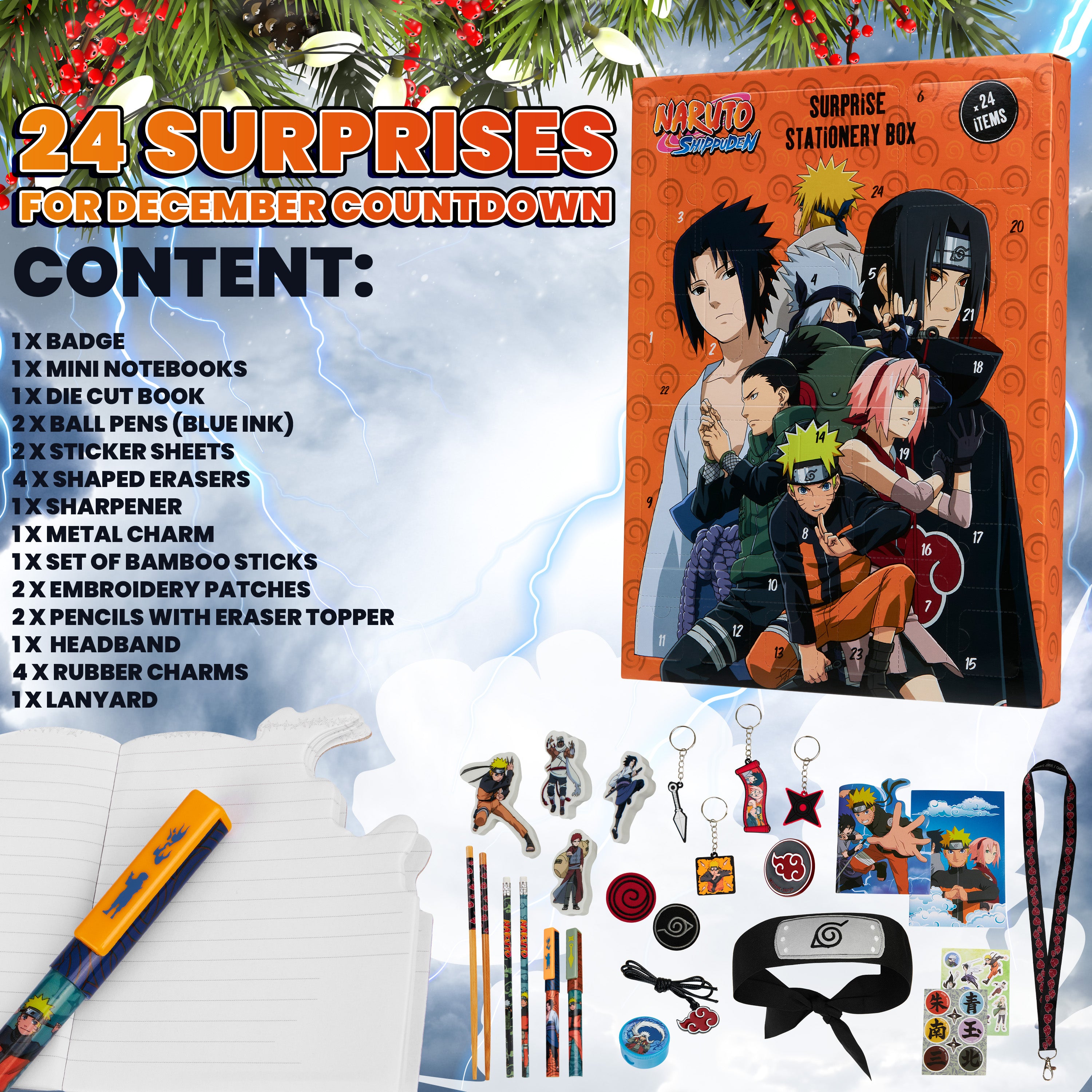 Naruto Advent Calendar 2025 Kids, Anime Stationery Countdown Calendar Kids Gifts - Get Trend