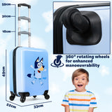 Bluey Kids Suitcase, 49 x 33 x 22cm, 30 litres Capacity, 4 Wheels Luggage for Kids - Get Trend