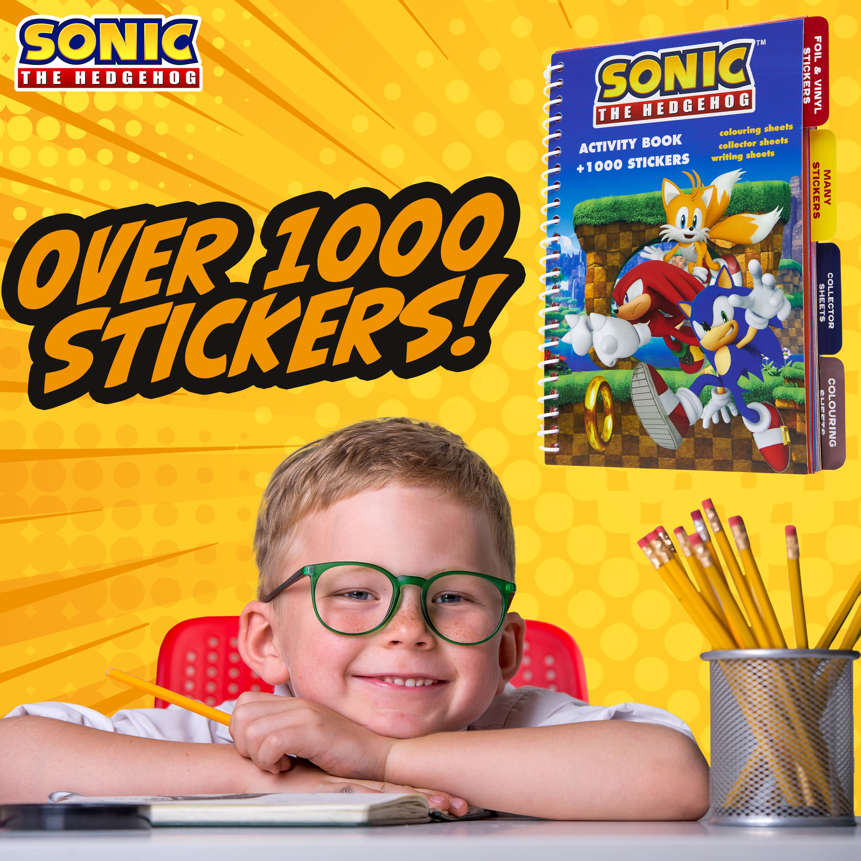 SONIC THE HEDGEHOG Scrapbooking Stickers & Activity Book Over 1000 Stickers - Get Trend