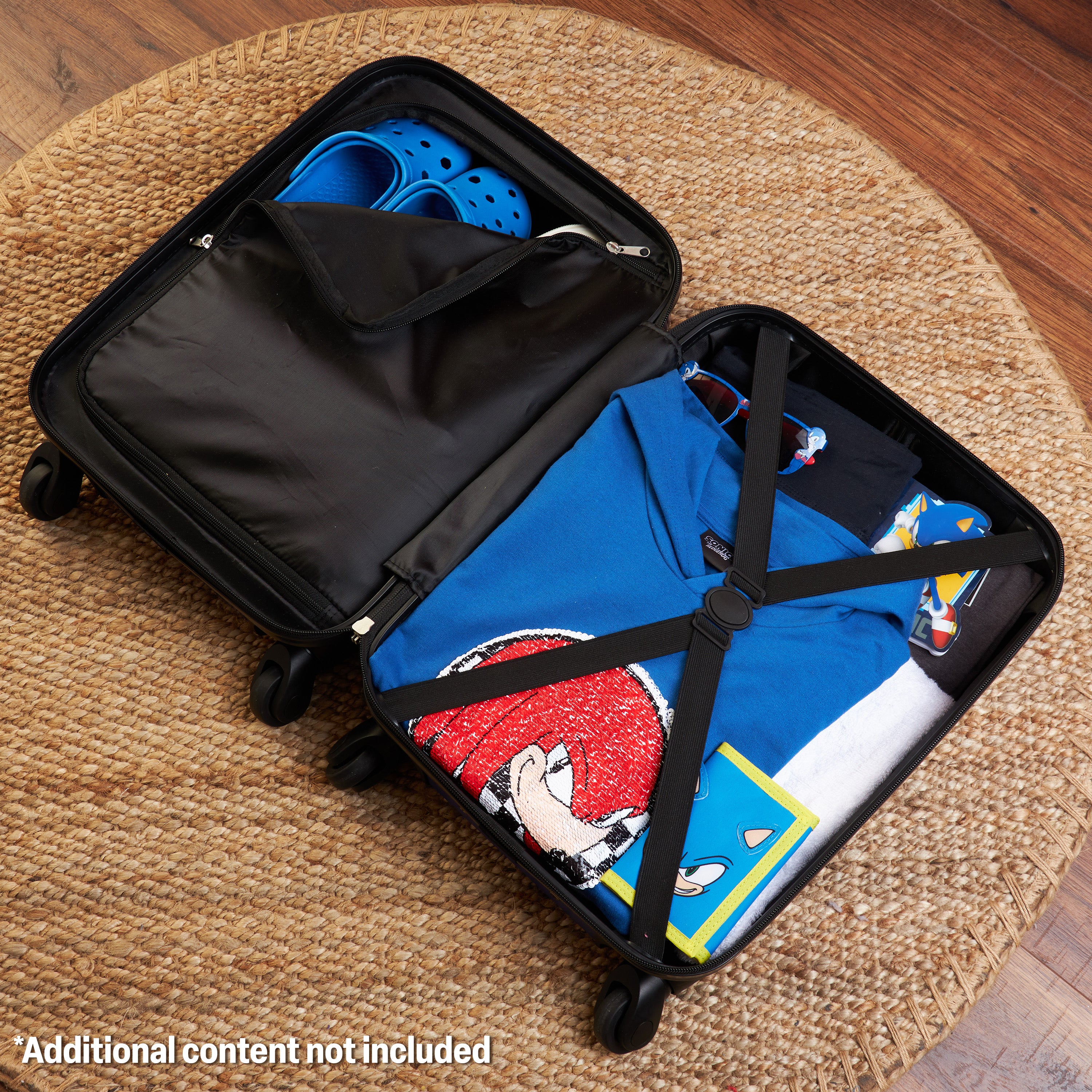 SONIC THE HEDGEHOG Suitcase for Kids, Travel Luggage 49 x 33 x 22cm, 30L Capacity, 4 Wheels - Gamer Travel Essentials - Get Trend