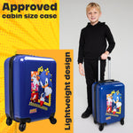 SONIC THE HEDGEHOG Suitcase for Kids, Travel Luggage 49 x 33 x 22cm, 30L Capacity, 4 Wheels - Gamer Travel Essentials - Get Trend