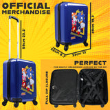 SONIC THE HEDGEHOG Suitcase for Kids, Travel Luggage 49 x 33 x 22cm, 30L Capacity, 4 Wheels - Gamer Travel Essentials - Get Trend